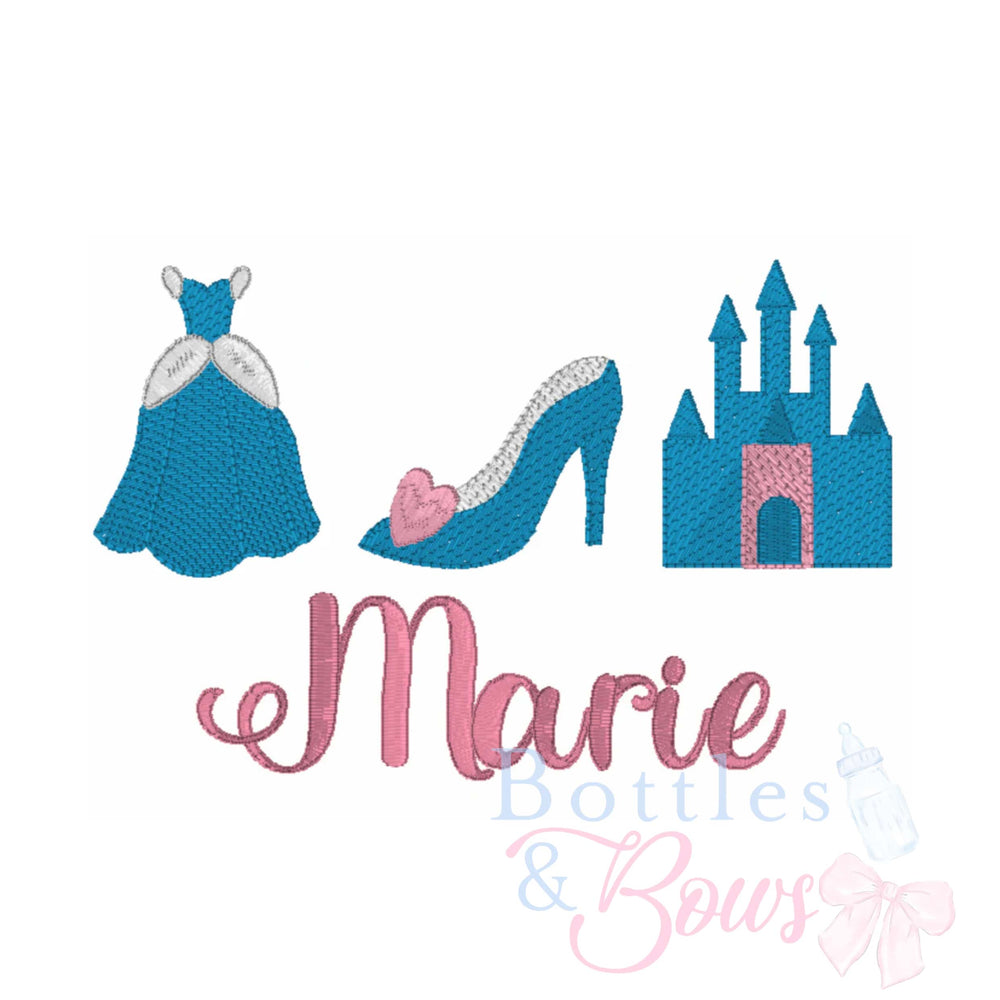 Princess Trio Embroidery Design
