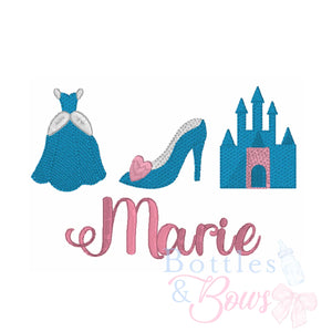 Princess Trio Embroidery Design Princess Trio Embroidery Design