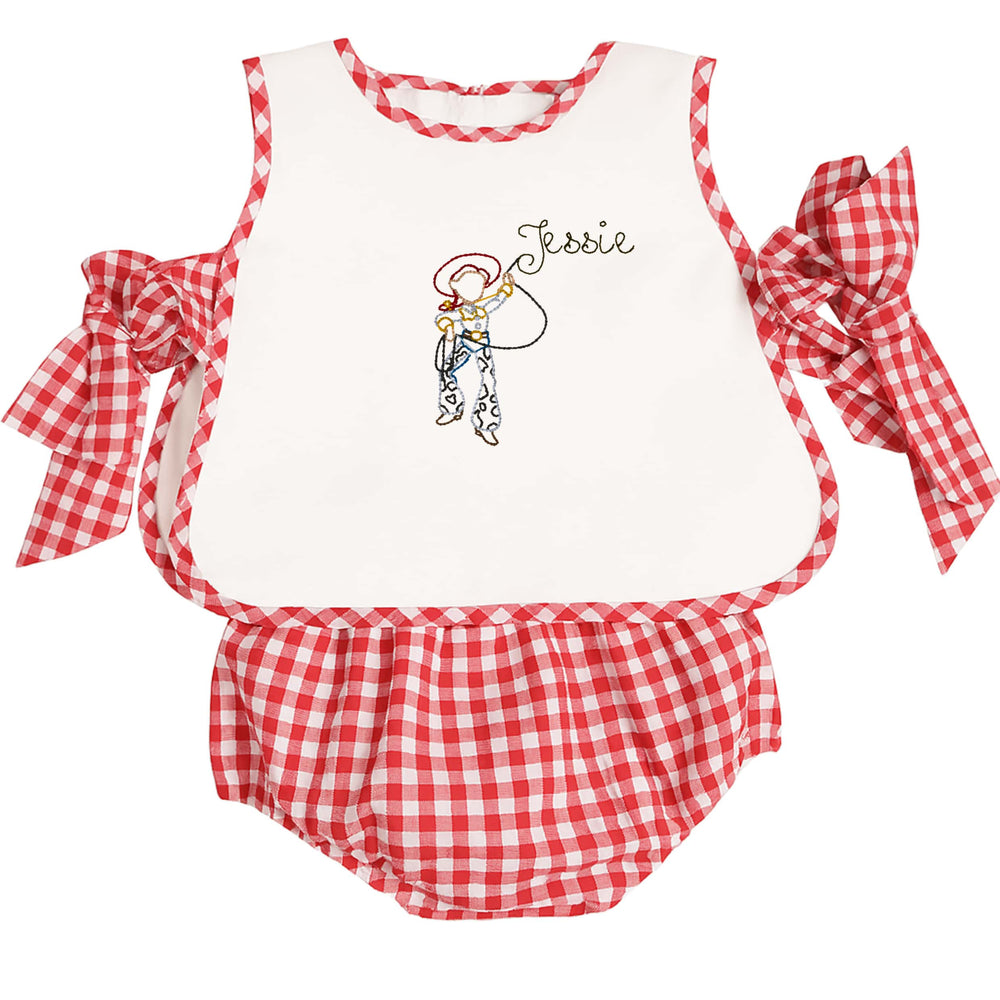 Red Gingham Cowgirl Bloomer Set
