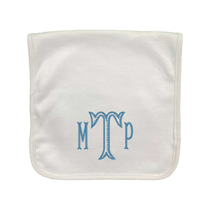 Ribbed Fishtail Embroidered Burp Cloth Ribbed Fishtail Embroidered Burp Cloth