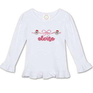 Santa Bow Embroidered Shirt Santa Bow Embroidered Shirt