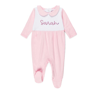 Pink Embroidered Footie Pink Embroidered Footie