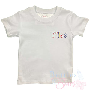 Red,Yellow,& Blue Name Embroidered Shirt Red,Yellow,& Blue Name Embroidered Shirt