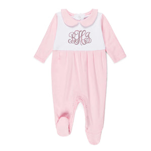 Pink Embroidered Footie Pink Embroidered Footie