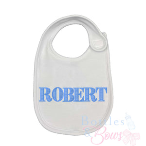 Stripe Name Embroidered Bib Stripe Name Embroidered Bib