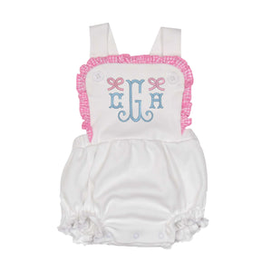 Girls Embroidered Sunsuit Girls Embroidered Sunsuit
