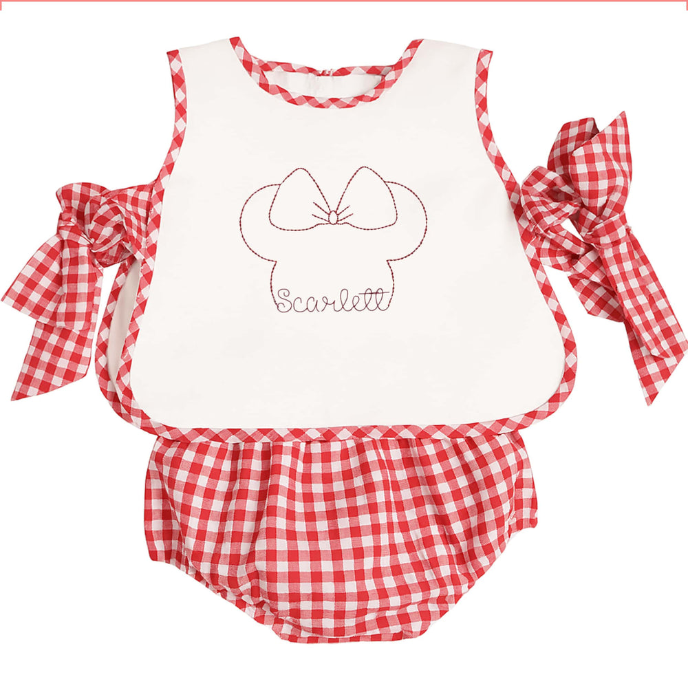 Red Gingham Mouse Bloomer Set