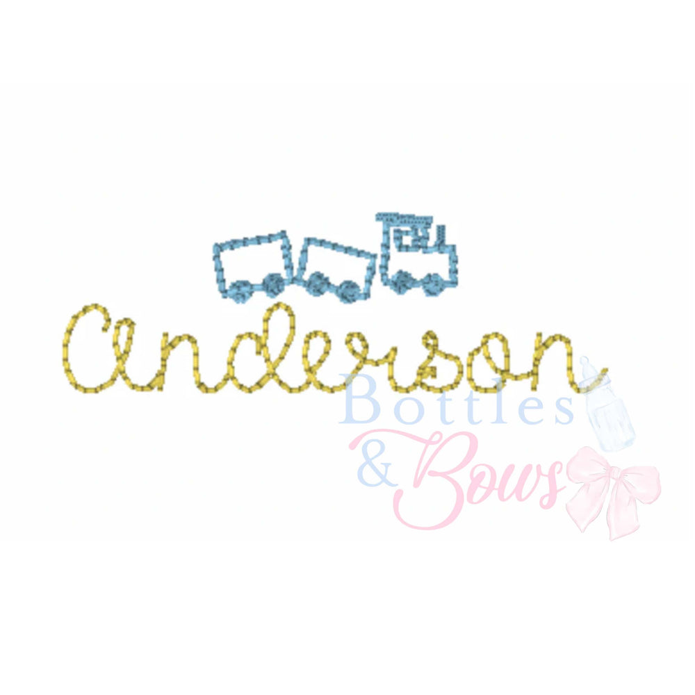 Train & Name Embroidery Design
