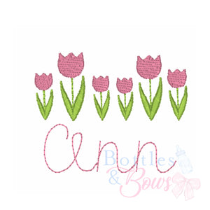 Tulips & Name Embroidery Design Tulips & Name Embroidery Design