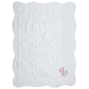 Vine Initial Embroidered Quilt Vine Initial Embroidered Quilt