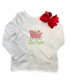 Monogramed Christmas Sleigh Shirt Monogramed Christmas Sleigh Shirt