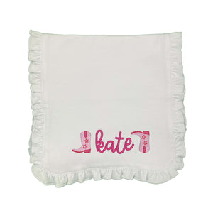 Cowgirl Boots Embroidered Burp Cloth Cowgirl Boots Embroidered Burp Cloth