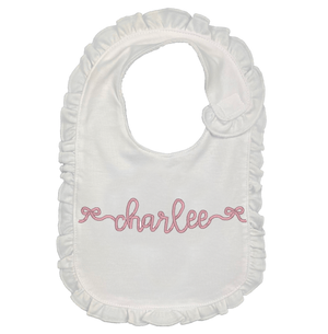 Embroidered Bows with Name Bib Embroidered Bows with Name Bib