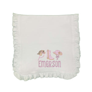 Cowgirl Trio Embroidered Burp Cloth Cowgirl Trio Embroidered Burp Cloth