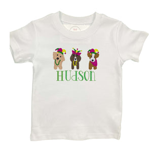 Mardi Gras Dog Embroidered Shirt Mardi Gras Dog Embroidered Shirt