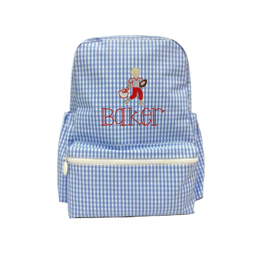 Blue Gingham Backpack