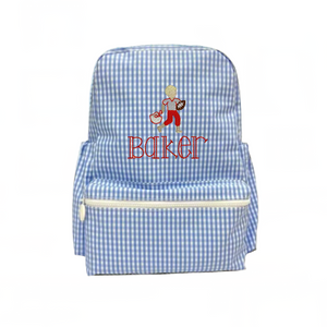 Blue Gingham Backpack Blue Gingham Backpack