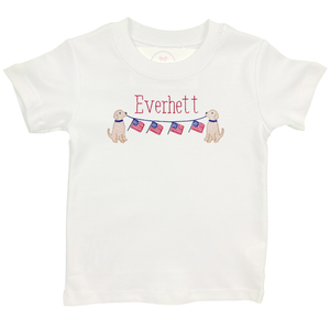 Puppy & Flag Embroidery Shirt Puppy & Flag Embroidery Shirt