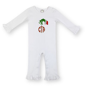 Grinch Embroidered Romper Grinch Embroidered Romper