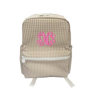 Khaki Gingham Backpack Khaki Gingham Backpack