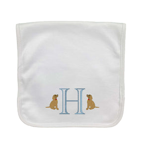 Initial with Dogs Embroidered Burp Cloth Initial with Dogs Embroidered Burp Cloth