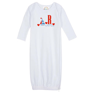 Sailboat & Hearts Embroidered Gown Sailboat & Hearts Embroidered Gown
