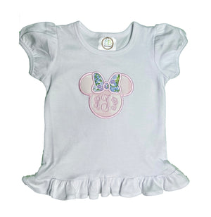 Minnie Mouse Head Applique Shirt Minnie Mouse Head Applique Shirt