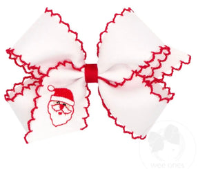 Medium Moonstitch Santa Bow Medium Moonstitch Santa Bow