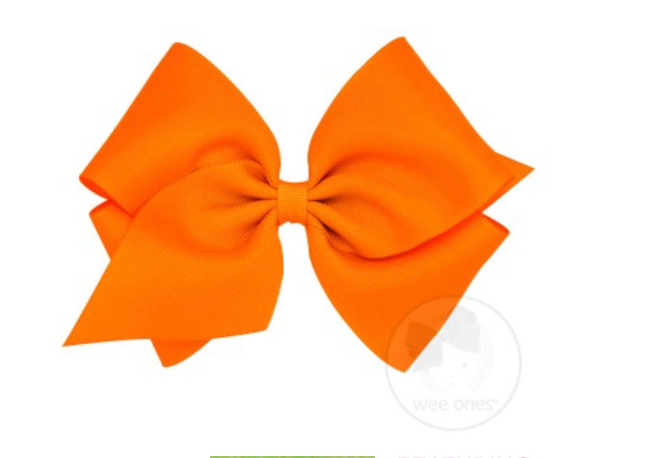 Wee Ones Mini King Grosgain Bow - Orange