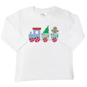 Gingerbread Train Embroidered Shirt Gingerbread Train Embroidered Shirt
