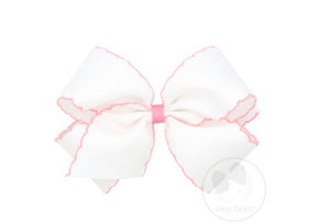 King Moonstitch Bow - White with Light Pink King Moonstitch Bow - White with Light Pink