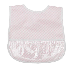 Laminated Bib Pink Check Laminated Bib Pink Check