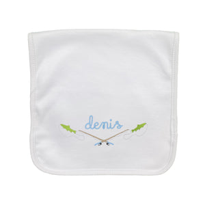 Embroidered Fishing Frame Burp Cloth Embroidered Fishing Frame Burp Cloth