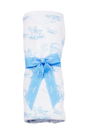 Blue Toile Blanket Blue Toile Blanket