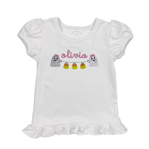 Embroidered Ghost & Candy Corn Shirt Embroidered Ghost & Candy Corn Shirt