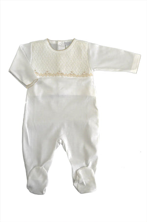 Ecru Smocked Footie Ecru Smocked Footie
