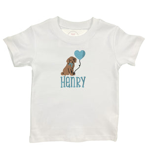 Embroidered Puppy with Balloon Shirt Embroidered Puppy with Balloon Shirt