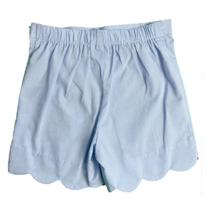 Blue Mini Gingham Scallop Shorts Blue Mini Gingham Scallop Shorts