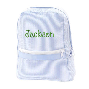 Blue Seersucker Backpack Blue Seersucker Backpack
