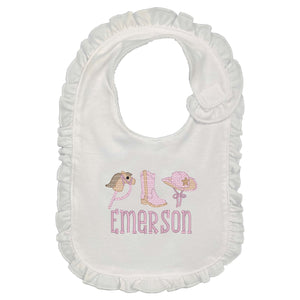 Cowgirl Trio Embroidered Bib Cowgirl Trio Embroidered Bib