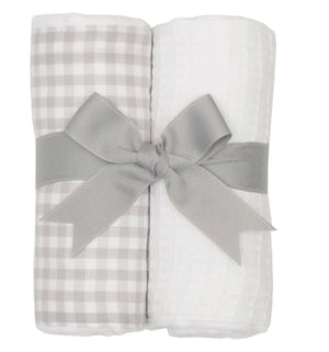 2 Burp Set Gray Check 2 Burp Set Gray Check