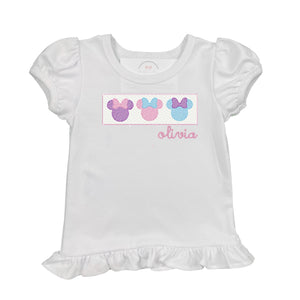 Minnie Mouse Faux Smock Embroidered Shirt Minnie Mouse Faux Smock Embroidered Shirt