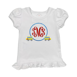 School Bus Embroidered Shirt School Bus Embroidered Shirt