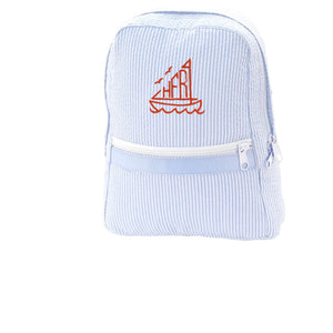 Blue Seersucker Backpack Blue Seersucker Backpack