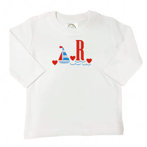 Sailboat & Hearts Embroidered Shirt Sailboat & Hearts Embroidered Shirt