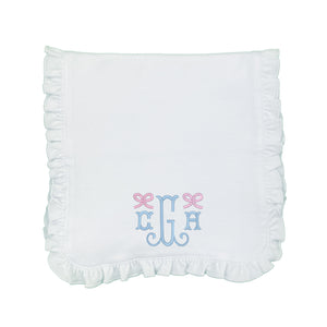 Initials with Mini Bows Embroidered Burp Cloth Initials with Mini Bows Embroidered Burp Cloth