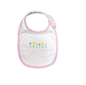 Embroidered Tulip Bib Embroidered Tulip Bib