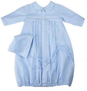 Blue Embroidered Gown With White Dots Blue Embroidered Gown With White Dots