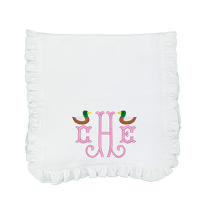 Mallards with Initials Burp Cloth - Pink Mallards with Initials Burp Cloth - Pink