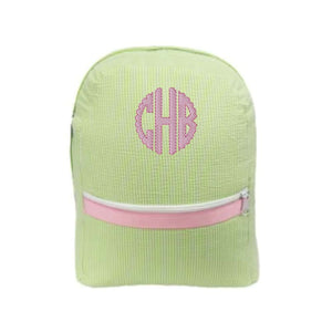 Green/Pink Seersucker Backpack Green/Pink Seersucker Backpack